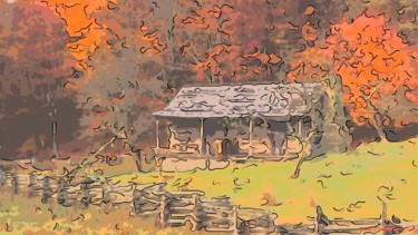 Digital Arts titled "Old Cabin" by Jack Cash Jr, Original Artwork