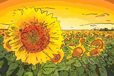 Digital Arts titled "Sunflowers" by Jack Cash Jr, Original Artwork