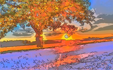 Digitale Kunst mit dem Titel "Here Comes The Sun" von Jack Cash Jr, Original-Kunstwerk