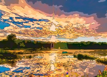 Digital Arts titled "Clouds Reflecting I…" by Jack Cash Jr, Original Artwork
