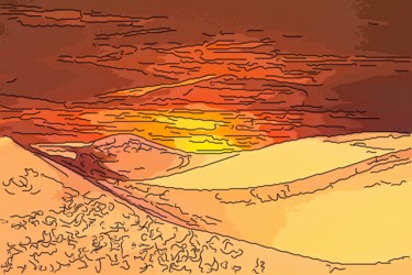Digital Arts titled "Desert Sunset" by Jack Cash Jr, Original Artwork