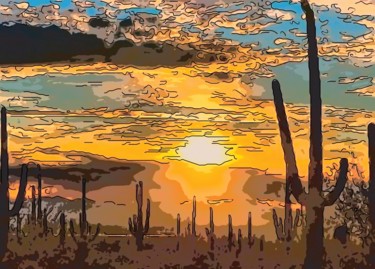 Digital Arts titled "Desert Sunrise" by Jack Cash Jr, Original Artwork