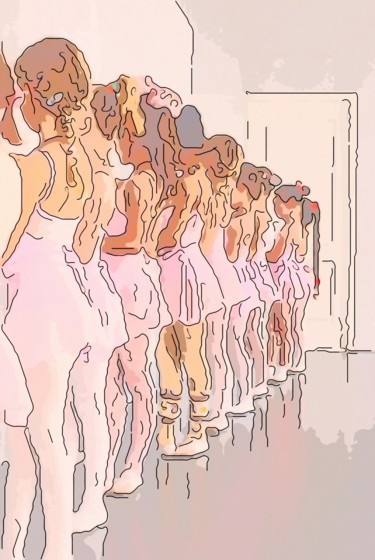 Arts numériques intitulée "Ballerinas In Train…" par Jack Cash Jr, Œuvre d'art originale