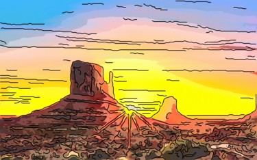 Digital Arts titled "Oasis Sunrise" by Jack Cash Jr, Original Artwork