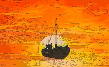 Arts numériques intitulée "Sail On" par Jack Cash Jr, Œuvre d'art originale, Peinture numérique