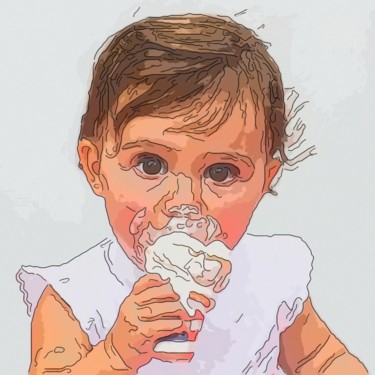 Digital Arts titled "Serious Ice Cream L…" by Jack Cash Jr, Original Artwork, Digital Painting