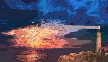 Digital Arts titled "Stormy Night" by Jack Cash Jr, Original Artwork, Digital Painting
