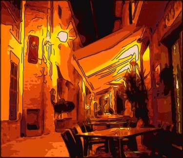 Digital Arts titled "Cafe 2" by Jack Cash Jr, Original Artwork, Digital Painting