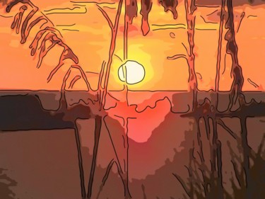 Digitale Kunst mit dem Titel "Saltgrass Sunrise" von Jack Cash Jr, Original-Kunstwerk, Digitale Malerei