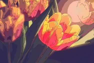 Digital Arts titled "Tulips" by Jack Cash Jr, Original Artwork, Digital Painting