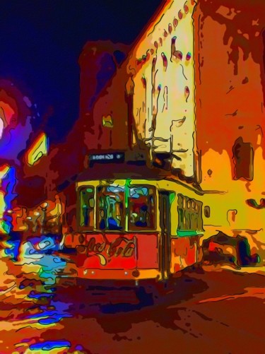 Digital Arts titled "Street Car" by Jack Cash Jr, Original Artwork, Digital Painting