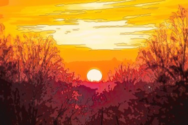 Arts numériques intitulée "Sunrise Through The…" par Jack Cash Jr, Œuvre d'art originale, Peinture numérique