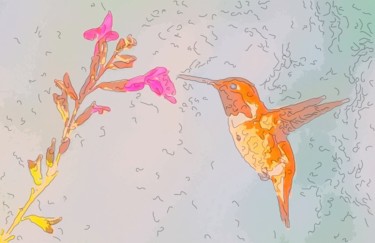 Arte digitale intitolato "Hummingbird 3" da Jack Cash Jr, Opera d'arte originale, Pittura digitale