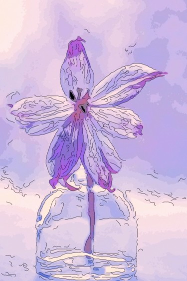 Arte digitale intitolato "Purple Flower" da Jack Cash Jr, Opera d'arte originale, Pittura digitale