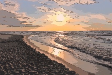 Digital Arts titled "Low Tide 3" by Jack Cash Jr, Original Artwork, Digital Painting