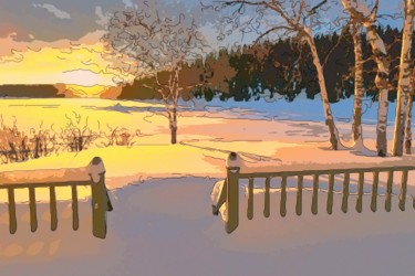 Arte digitale intitolato "Winter In The Deep…" da Jack Cash Jr, Opera d'arte originale, Pittura digitale