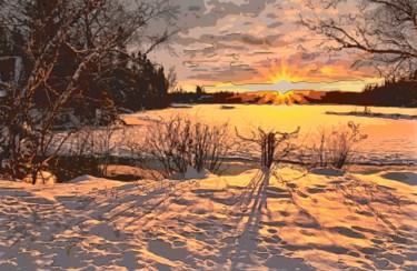 Digital Arts titled "After The Snowfall" by Jack Cash Jr, Original Artwork, Digital Painting