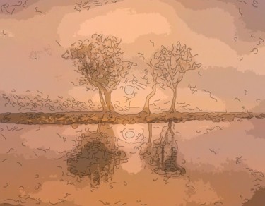 Digital Arts titled "Two Trees" by Jack Cash Jr, Original Artwork, Digital Painting