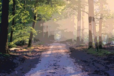 Digital Arts titled "Country Road- For E…" by Jack Cash Jr, Original Artwork, Digital Painting