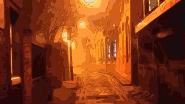 Digital Arts titled "The Back Streets" by Jack Cash Jr, Original Artwork, Digital Painting