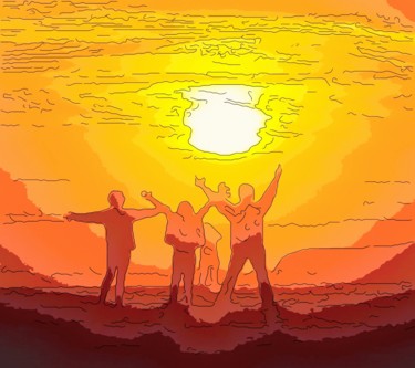 Arte digitale intitolato "Here Comes The Sun…" da Jack Cash Jr, Opera d'arte originale, Pittura digitale