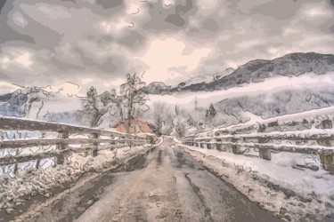 Grafika cyfrowa / sztuka generowana cyfrowo zatytułowany „Snow Storm 3” autorstwa Jack Cash Jr, Oryginalna praca, Malarstwo…