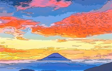 Digital Arts titled "Mount Fuji 2" by Jack Cash Jr, Original Artwork, Digital Painting