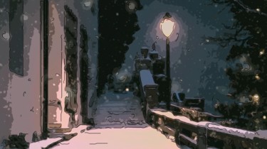 Digital Arts titled "A Walk In The Snow" by Jack Cash Jr, Original Artwork, Digital Painting