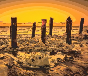 Arts numériques intitulée "Early Morning Surf 3" par Jack Cash Jr, Œuvre d'art originale, Peinture numérique