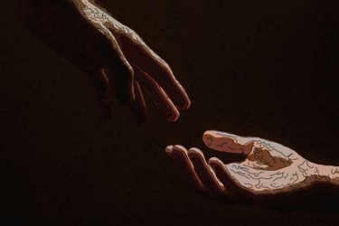 Arte digitale intitolato "A Helping Hand" da Jack Cash Jr, Opera d'arte originale, Pittura digitale