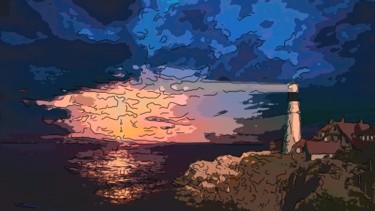 数字艺术 标题为“Lighthouse 9” 由Jack Cash Jr, 原创艺术品, 数字油画
