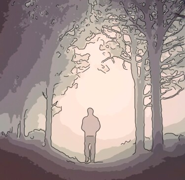 数字艺术 标题为“A Walk In The Woods” 由Jack Cash Jr, 原创艺术品, 数字油画