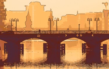 数字艺术 标题为“River Crossing” 由Jack Cash Jr, 原创艺术品, 数字油画