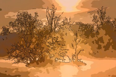 Digital Arts titled "Misty Forest" by Jack Cash Jr, Original Artwork, Digital Painting