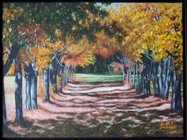 Painting titled "Passage d'automne" by Johanne K Dauphinais, Original Artwork, Other