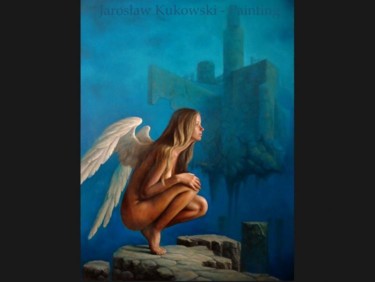 Malerei mit dem Titel "Angel" von Jaroslaw Kukowski, Original-Kunstwerk