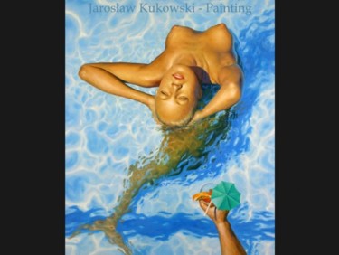 Peinture intitulée "The Little Mermaid-…" par Jaroslaw Kukowski, Œuvre d'art originale