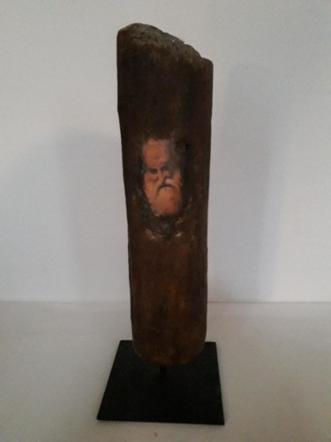 Sculpture intitulée "viellard sur bois" par Jean Louis Biaujeaud, Œuvre d'art originale, Bois