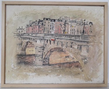 PARIS SUR SEINE Peinture intitulée "PARIS SUR SEINE" par Jean Louis Biaujeaud, Œuvre d'art originale, Acrylique