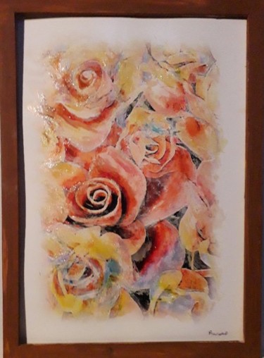 Peinture intitulée "ROSES" par Jean Louis Biaujeaud, Œuvre d'art originale, Huile