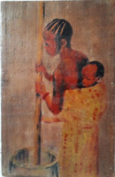 Peinture intitulée "Afrique" par Jean Louis Biaujeaud, Œuvre d'art originale, Huile