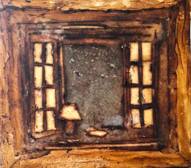 Peinture intitulée "Fenêtre sur la nuit" par Jean Louis Biaujeaud, Œuvre d'art originale, Cire