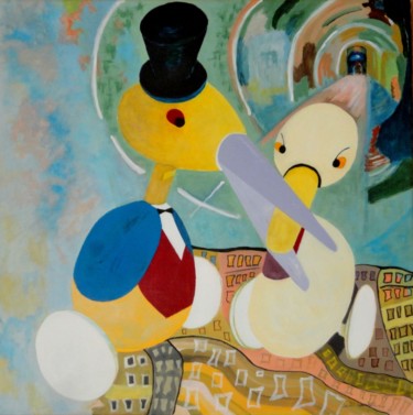 Pintura titulada "Prise de bec" por Joel Lansel, Obra de arte original, Acrílico