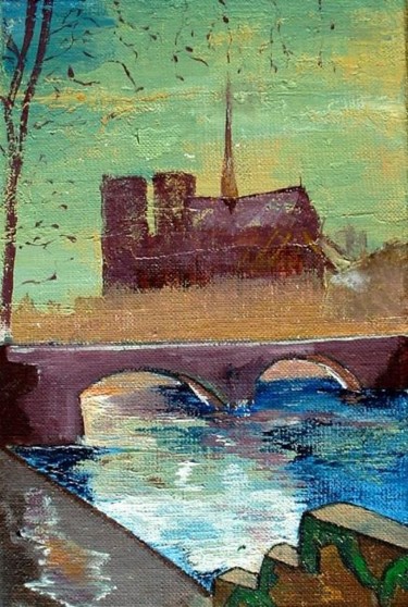 Painting titled "Notre Dame" by Joel Lansel, Original Artwork