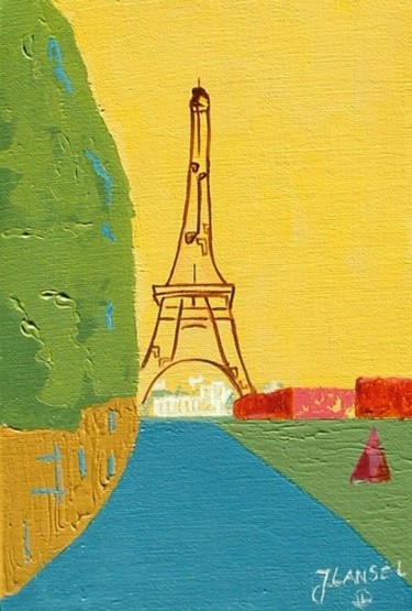 Peinture intitulée "La tour Eiffel" par Joel Lansel, Œuvre d'art originale