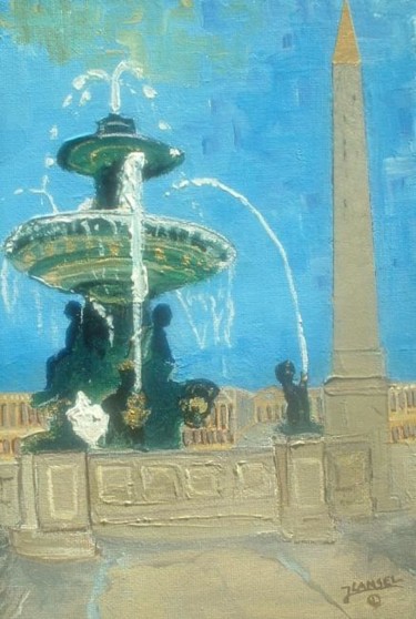 Peinture intitulée "Place de la Concorde" par Joel Lansel, Œuvre d'art originale