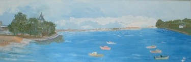 Painting titled "Pornic en pleine mer" by Joel Lansel, Original Artwork, Acrylic