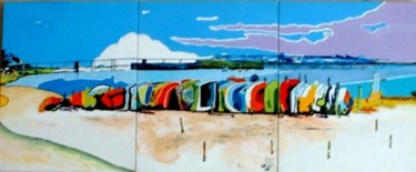 Peinture intitulée "Le port d'échouage…" par Joel Lansel, Œuvre d'art originale, Acrylique