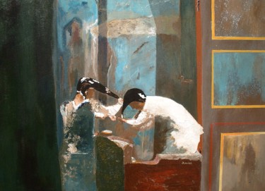 Painting titled "Toilette au souk" by Joel Lansel, Original Artwork, Acrylic