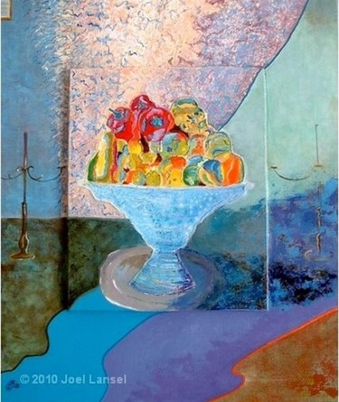 Painting titled "La coupe de fruits 2" by Joel Lansel, Original Artwork, Acrylic